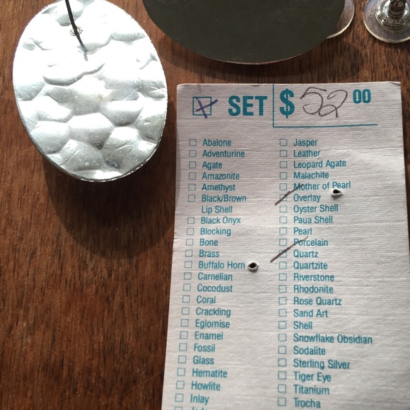 Vintage Karla Jordan Kollections earrings, silver, navy quartz stone inlay - Picture 3 of 8